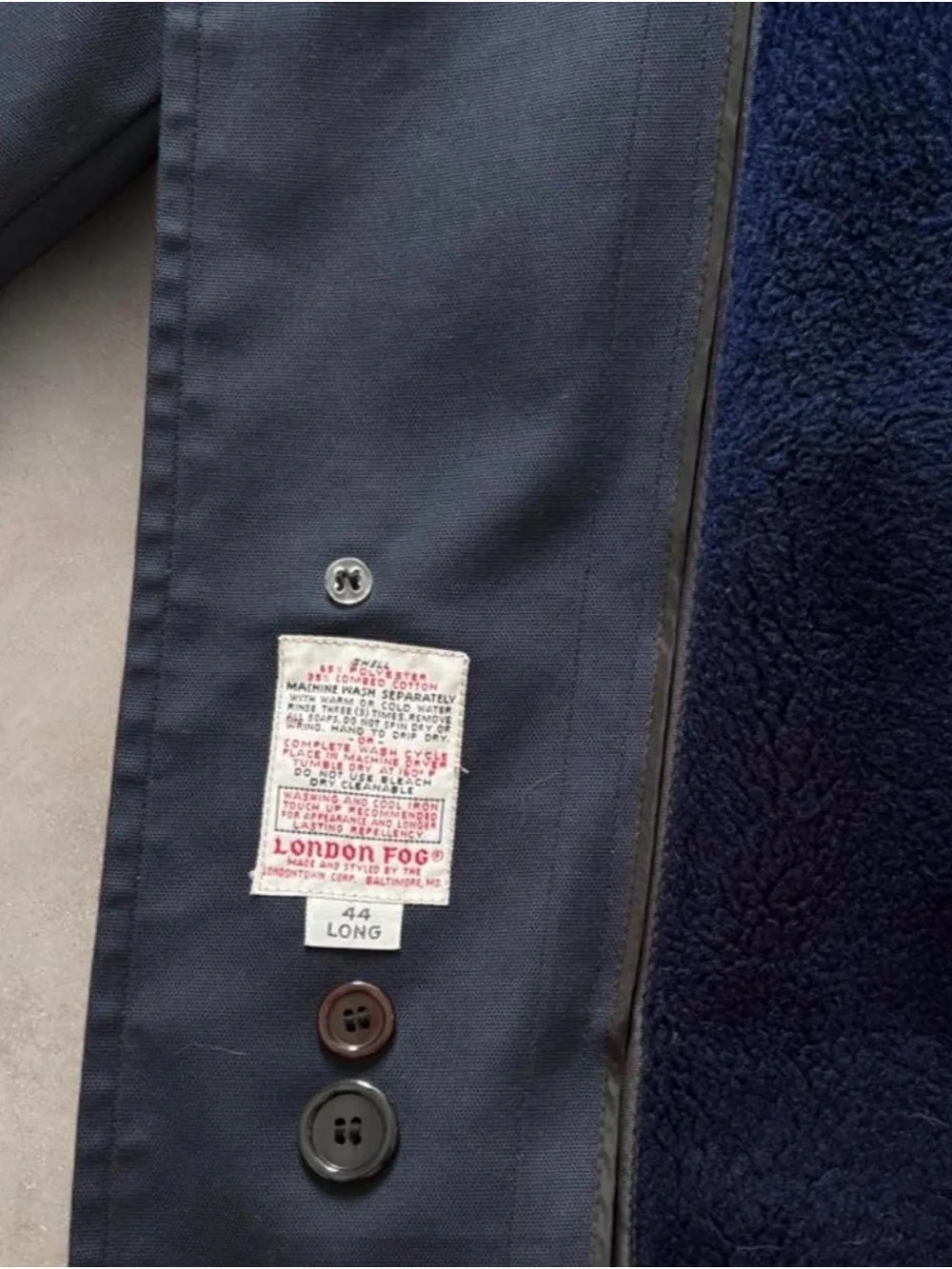Perfect Vintage 1970s London Fog Coat with Silky Fleece Removable Pile 44 Long
